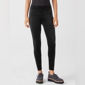 NWOT Eileen Fisher Velvet Black Leggings  Size XL